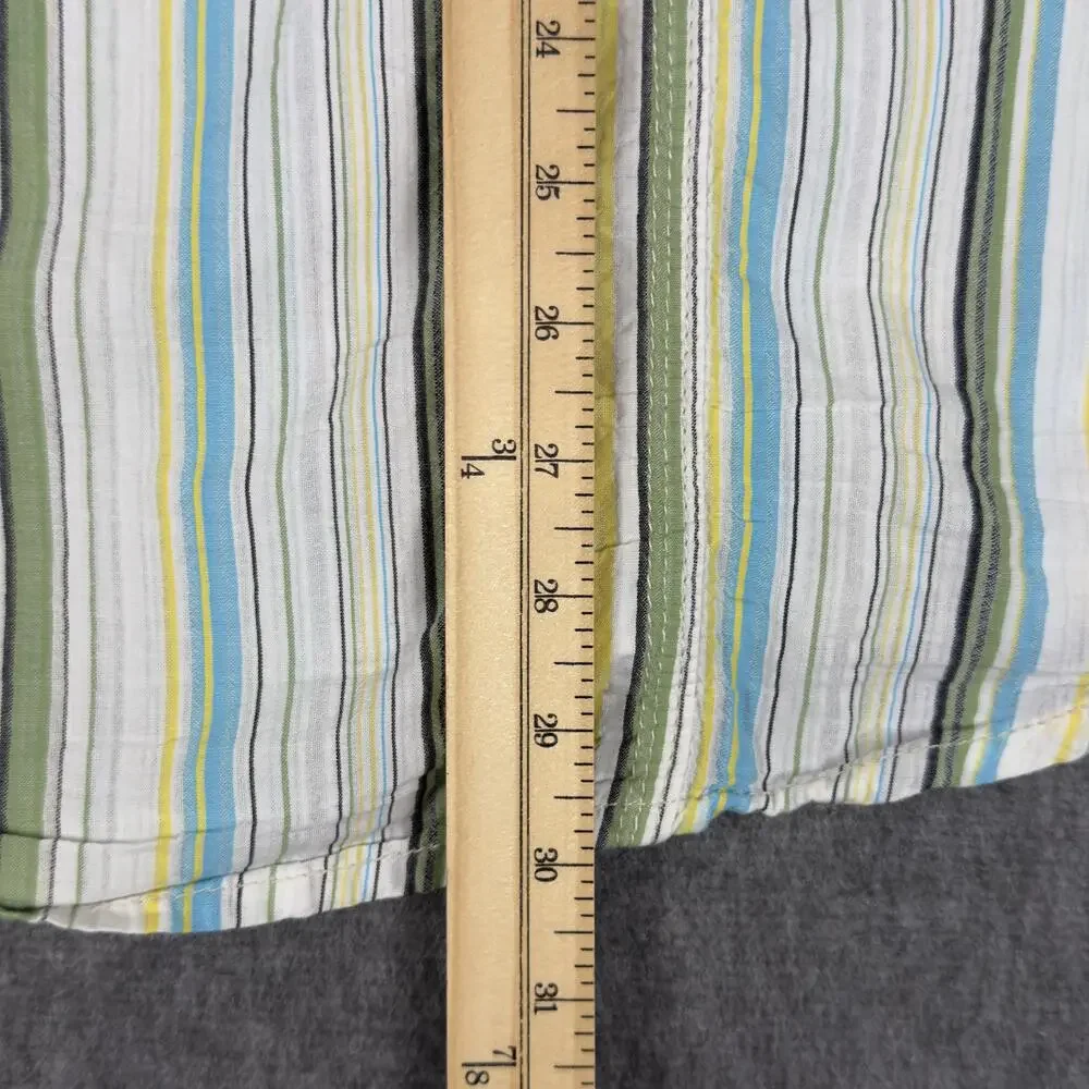 True Religion Shirt Mens XL Multicolor Stripe Long Sleeve Snap Front Western